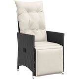  3-dijelni bistro set s jastucima crni od poliratana | shoptok.hr