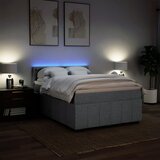  Krevet box spring s madracem svjetlosivi 140x200 cm od tkanine Slike