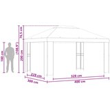 Gazebo 4 × 3 m Zelena Poliester i čelik 190 gsm | shoptok.hr