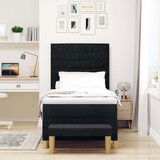  posteljni okvir z vzmetnico Set 2 Črn Blago 90 x 190 cm, (22067282) | Shoptok.si