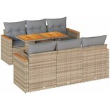  7-dijelni set vrtnih sofa s jastucima bež od poliratana bagrem | shoptok.hr
