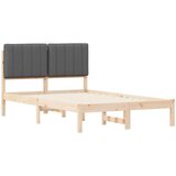  Krevetni okvir s tapiciranim uzglavljem Prirodna i tamno siva - Prirodna i tamno siva 120 x 200 cm | shoptok.hr