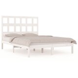  The Living Store Posteljni okvir bel iz trdne borovine 150x200 cm - Posteljni Okvir, (21526844) | Shoptok.si
