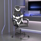 vidaXL Gaming stol črno in belo umetno usnje | Shoptok.si