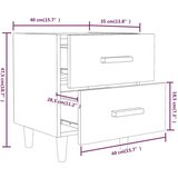  Noćni ormarići 2 kom boja dimljenog hrasta 40 x 35 x 47 5 cm | shoptok.hr