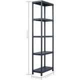  Stalci za pohranu 5 kom crni 125 kg 60 x 30 x 180 cm plastični | shoptok.hr