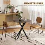  Okrugli kuhinjski stol 80 cm kompaktna ploča iverica metal smeđa | shoptok.hr
