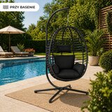 Lean Toys Viseči stol LEAN cocoon v črni barvi | Shoptok.si