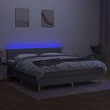  Box spring postelja z vzmetnico LED sv. siva 160x200 cm blago, (20937639) | Shoptok.si
