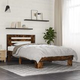  Okvir kreveta s uzglavljem Dimljeni hrast 80 x 200 cm | shoptok.hr