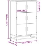  Visoka ploča dimljeni hrast 68x35x106,5cm izrađeno drvo i metal | shoptok.hr
