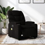 vidaXL električni masažni naslanjač črno blago | Shoptok.si