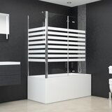 vidaXL Tuš stena za kopalno kad 120x68x130 cm kaljeno steklo s črtami Cene