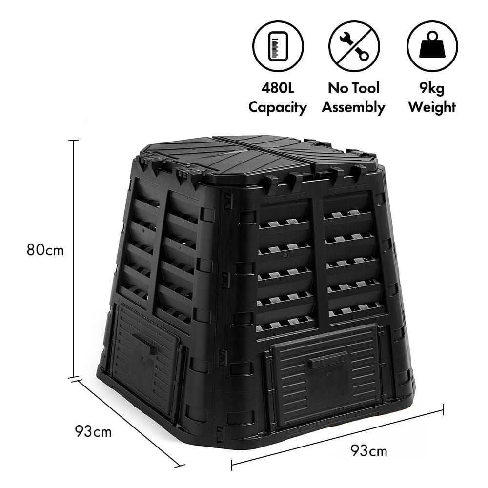 Vonhaus Komposter - 480L crni 2500597 | shoptok.hr