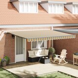 vidaXL Automatska sklopiva tenda s LED svjetlom, zelena i žuta, 450x300 cm, Tenda zamjenska tkanina za okvir 4,5x3 m, zelena i žuta Cijene
