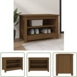 The Living Store Klop za čevlje medeno rjava 70x38x45,5 cm trdna borovina - Klop Za Čevlje, (21744458) Cene