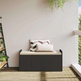  Klupa za pohranu s jastukom crna 115 x 51 x 52 cm od poliratana | shoptok.hr