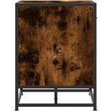 vidaXL Klop za čevlje dimljen hrast 60x40x53,5 cm inž. les in kovina | Shoptok.si