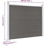 vidaXL Ograjni panel WPC 180x146 cm siv | Shoptok.si