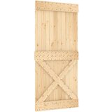 vidaXL Drsna vrata s kompletom vodil 95x210 cm trdna borovina | Shoptok.si