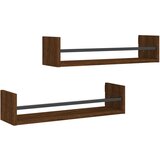  The living store stenske police s prečkami 2 kosa rjavi hrast 60x16x14 cm - stenska polica, (21499657) | Shoptok.si
