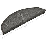  Prostirke za stepenice 15 kom 56x17x3 cm tamno sive poluokrugle | shoptok.hr