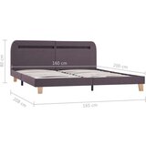  Posteljni okvir z LED brez vzmetnice taupe tkanina 150x200 cm, (21829503) | Shoptok.si