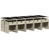  11-dijelni vrtni blagovaonski set s jastucima svijetlosivi | shoptok.hr