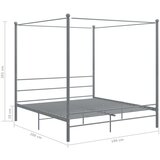  Okvir za krevet s nadstrešnicom sivi metalni 180 x 200 cm | shoptok.hr