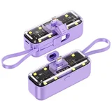 power bank prenosiva baterija privezak 5000mAh lightning ljubicasta
