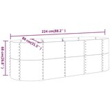  Povišena vrtna gredica od pocinčanog čelika 224x80x68 cm srebrna | shoptok.hr