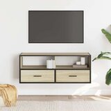vidaXL TV omarica sonoma hrast 100x31x39,5 cm inženirski les in kovina | Shoptok.si