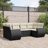  The Living Store Vrtna sedežna garnitura 6-delna z blazinami črna poli ratan - Vrtna Sedežna Garniture, (21478700) | Shoptok.si