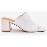 Boto Women's Heeled Block Sandals White Wenilan | shoptok.hr