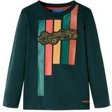 vidaXL Otroška majica z dolgimi rokavi temno zelena 116 | Shoptok.si