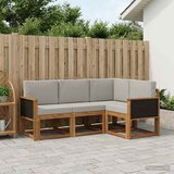  Set vanjskih sofa 4 pcs Prirodna i svjetlosiva Poliester | shoptok.hr
