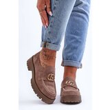 Laura Messi Women's Suede Half-Boots with Dark Beige Ornament Rosefalls | Shoptok.si