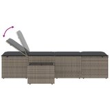  Ležaljke 2 kom sa stolom sive boje poli ratan | shoptok.hr