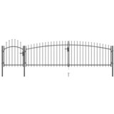  Vrata za vrtnu ogradu s ukrasnim kopljima 5 x 1,5 m crna | shoptok.hr