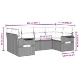  6-dijelni set vrtnih sofa od poliratana s jastucima smeđi | shoptok.hr