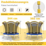  244 cm trampolin u obliku cvijeta, sigurnosna mreža i obložene cijevi - žuti | shoptok.hr