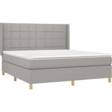  Box spring postelja z vzmetnico svetlo siva 180x200 cm blago, (20846635) | Shoptok.si
