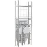  3-dijelni sklopivi blagovaonski set sa stalkom MDF/čelik bijeli | shoptok.hr