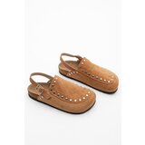 Marjin Women's Genuine Leather Eva Sole Closed Front Staples Daily Sandals Bolve tan. | Shoptok.si