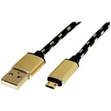 Roline USB kabel USB 2.0 USB-A vtič\, USB-mikro-B vtič 1.80 m črna\, zlata zaščiten 11.02.8820, (20417106) | Shoptok.si
