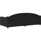  Dnevni krevet crni 100 x 200 cm od tkanine | shoptok.hr
