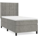 Maison Chic Box spring postelja - Vzmetna postelja z vzmetnico svetlo siva 90x200 cm žamet SL20522, (21893345) Cene