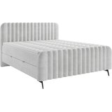 MID.YOU POSTELJA Z VZMETNICO 140 cm x 200 cm , les, tekstil, leseni material svetlo siva | Shoptok.si