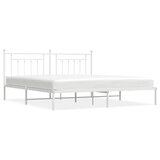 Metalni okvir za krevet s uzglavljem bijeli 193x203 cm | shoptok.hr
