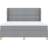  Postelja s podnožjem in vzmetnico Svetlo siva 180x200 cm Tkanina, (22051232) | Shoptok.si